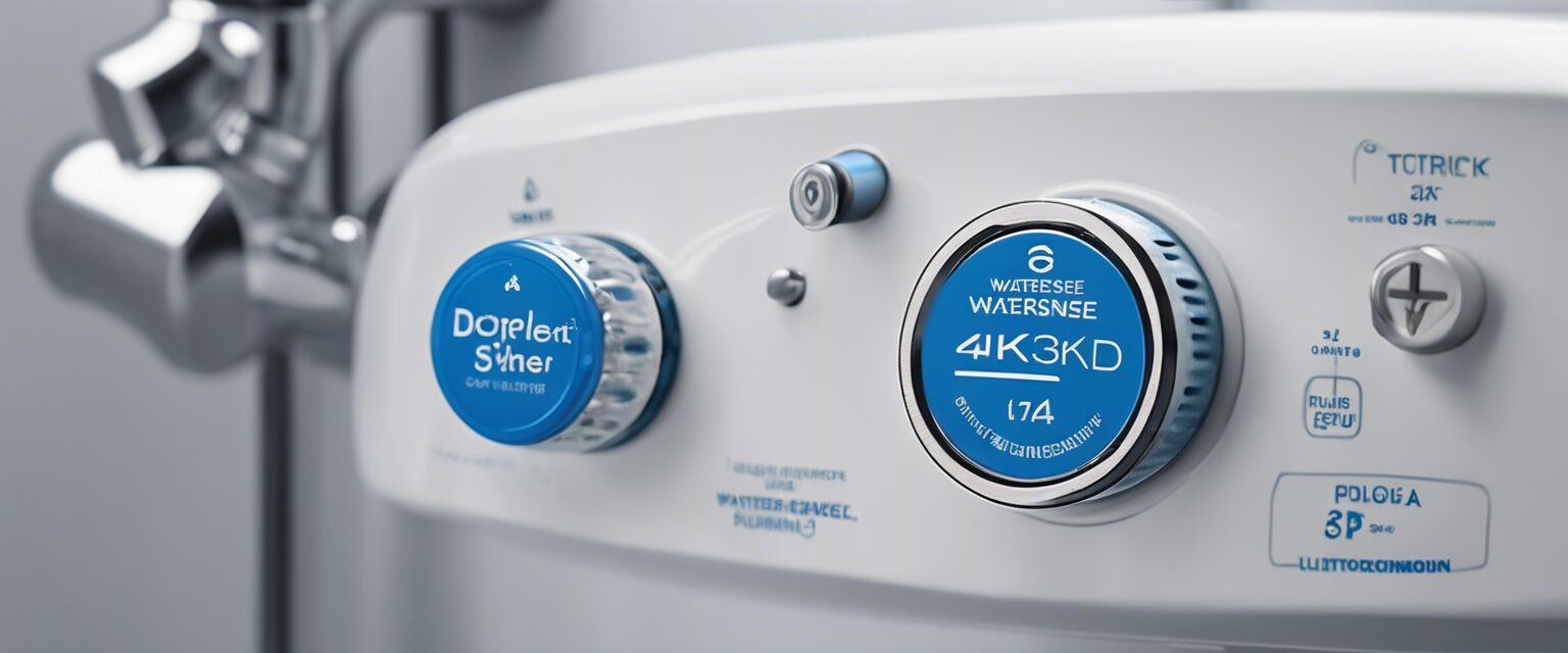 WaterSense label on a low-flow showerhead